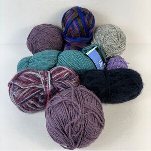 Berroco Ultra Wool Alpaca Blend Mixed Purples Blues Greens Gray Yarn Lot 🧶